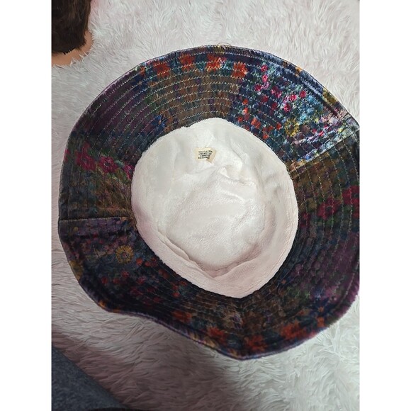 Natural Life Floral Velvet Sherpa Lined Boho Festival Bucket Hat One Size - Picture 8 of 10